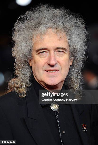 Brian May attends a Royal film performance of Hugo in 3D on November 28, 2011 at The Odeon Cinema, Leicester Square in London.