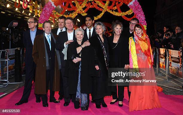 Bill Nighy, Ronald Pickup, John Madden, Dev Patel, Dame Judi Dench, Penelope Wilton, Diana Hardcastle, Tom Wilkinson and Celia Imrie attend the World...