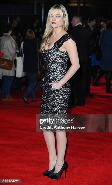 Laura Whitmore attends The Hunger Games Premiere on March 14, 2012 at the O2 Arena in London.