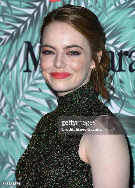 Emma Stone arrives at the 10th Annual Women In Film Pre-Oscar Cocktail Party at Nightingale Plaza on February 24, 2017 in Los Angeles, California.