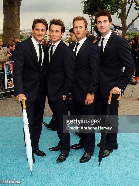 Humphrey Berney, Jules Knight, Ollie Baines and Stephen Bowman of Blake attend the 'Horrible Bosses' Premiere at BFI Southbank on July 20, 2011 in...