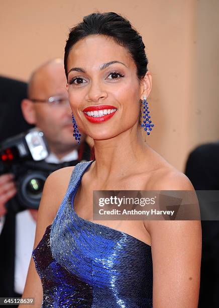 Actress Rosario Dawson attends the 'Les Bien-Aimes' Premiere and Closing Ceremony at the Palais des Festivals during the 64th Cannes Film Festival on...