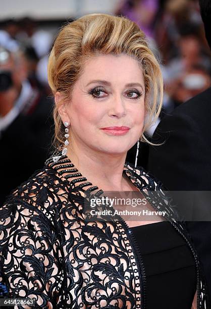 Actress Catherine Deneuve attends the 'Les Bien-Aimes' Premiere and Closing Ceremony at the Palais des Festivals during the 64th Cannes Film Festival...