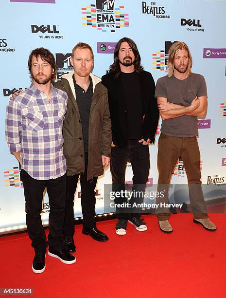 Foo Fighters attend the MTV 2009 European Music Awards at the O2 World, Berlin on November 5, 2009 in Germany.