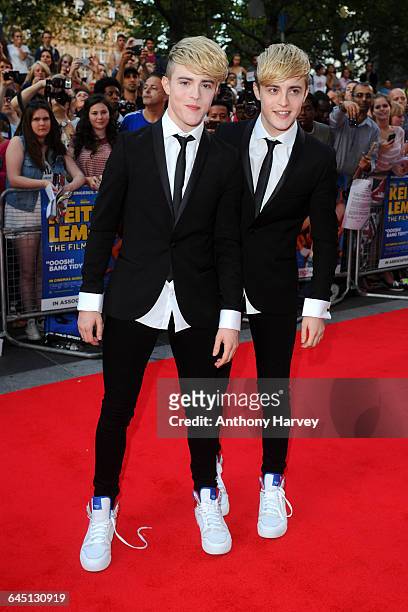 Jedward attends the World Premiere of Keith Lemon The Film on August 20, 2012 at the Odeon West End in London.