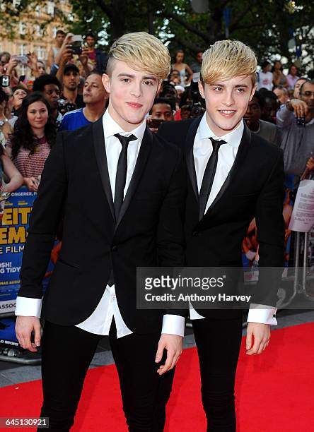 Jedward attends the World Premiere of Keith Lemon The Film on August 20, 2012 at the Odeon West End in London.