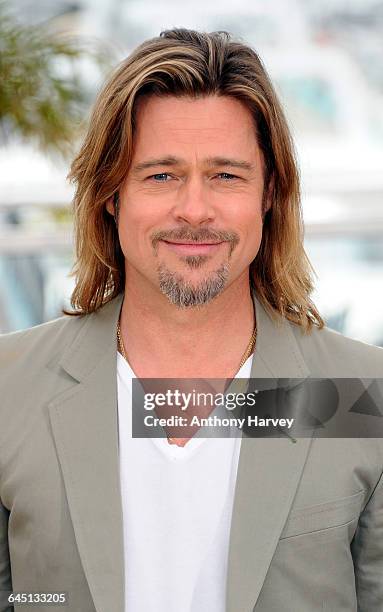 Brad Pitt attends the Killing Them Softly Photocall during the 65th Annual Cannes Film Festival at Palais des Festivals on May 22, 2012 in Cannes,...