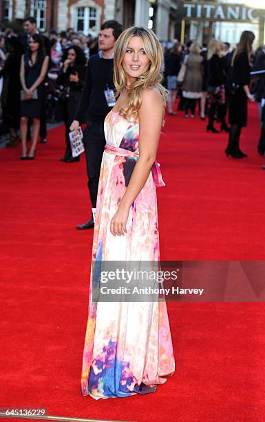 Caggie Dunlop attends the world premiere of 'Titanic 3D' at the Royal Albert Hall on March 27, 2012 in London.