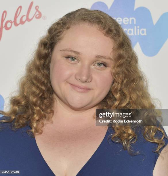 Danielle Macdonald attends the Screen Australia and Australians in Film reception for Australian Oscar nominees at Four Seasons Hotel Los Angeles at...