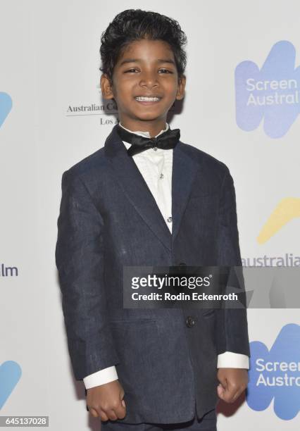 Sunny Pawar attends the Screen Australia and Australians in Film reception for Australian Oscar nominees at Four Seasons Hotel Los Angeles at Beverly...