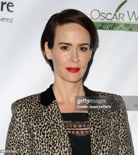 Actress Sarah Paulson attends the 12th annual Oscar Wilde Awards at Bad Robot on February 23, 2017 in Santa Monica, California.