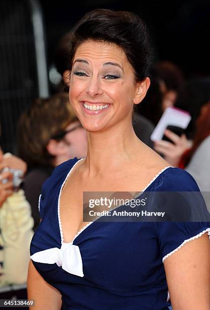 Actress Belinda Stewart-Wilson attends the world film premiere of The Inbetweeners Movie at Vue West End on August 16, 2011 in London.