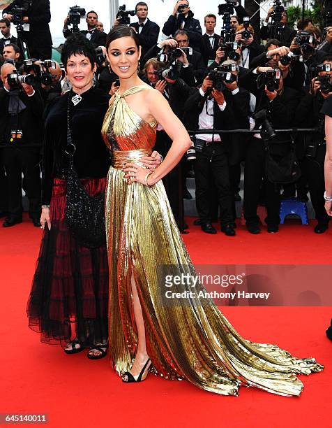 Martine Beswick and Berenice Marlohe attend the 'Vous N'avez Encore Rien Vu' Premiere during the 65th Annual Cannes Film Festival at Palais des...