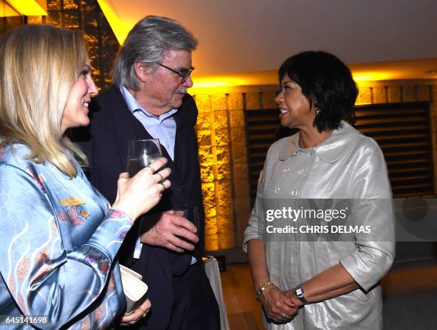 Peter Simonischek and Cheryl Boone Isaacs attend the 89th Annual Academy Awards Oscar Foreign Language Film Award Directors reception in Beverly...