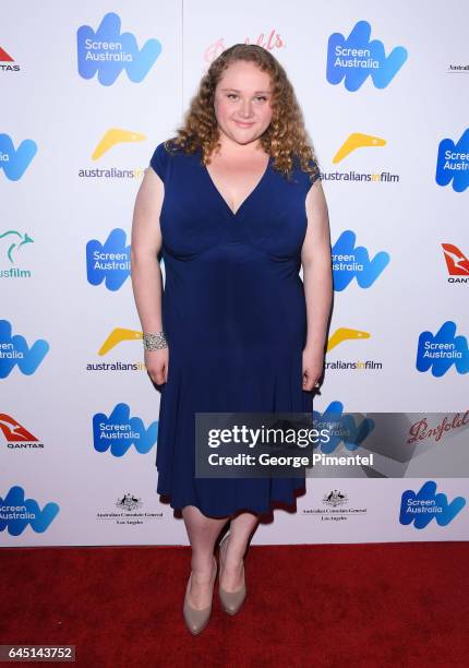 Danielle Macdonald attends the Australian Oscar Nominees reception at Four Seasons Hotel Los Angeles at Beverly Hills on February 24, 2017 in Los...