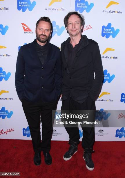 Nominee for Original Score Dustin O'Halloran and Volker Bertelmann attends the Australian Oscar Nominees reception at Four Seasons Hotel Los Angeles...