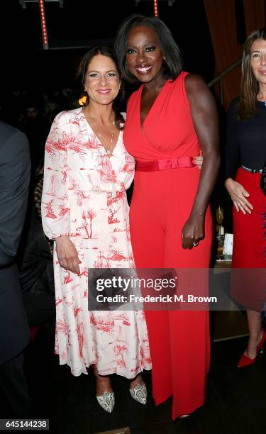 Cathy Schulman President of Women in Film, and actress Viola Davis attend the 10th Annual Women in Film Pre-Oscar Cocktail Party presented by Max...