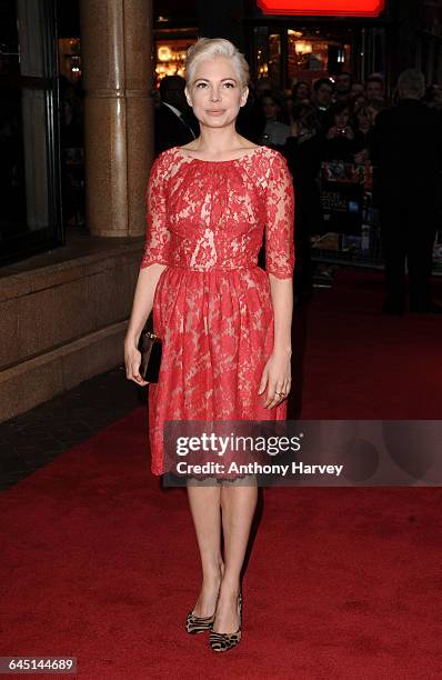 Actress Michelle Wiliams attends the 'Blue Valentine' Premiere during the BFI London Film Festival at the Vue Cinema, Leicester Square on October 15,...