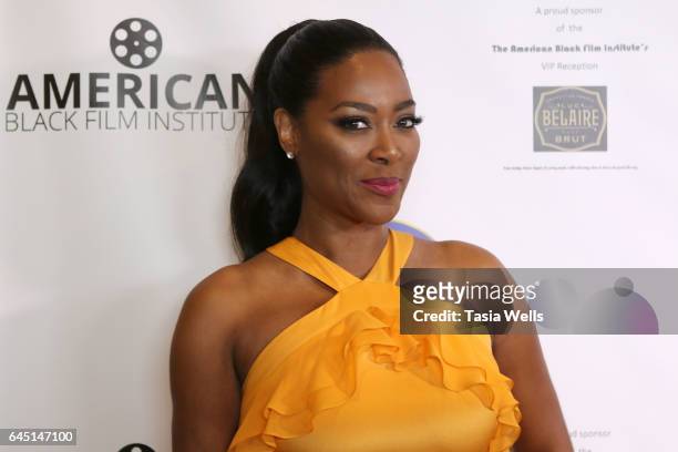 Television personality Kenya Moore attends the 2017 Pre-Oscar Gala for the American Black Film aInstitute at Preston's on February 24, 2017 in...
