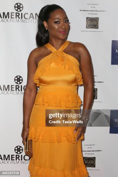 Television personality Kenya Moore attends the 2017 Pre-Oscar Gala for the American Black Film aInstitute at Preston's on February 24, 2017 in...