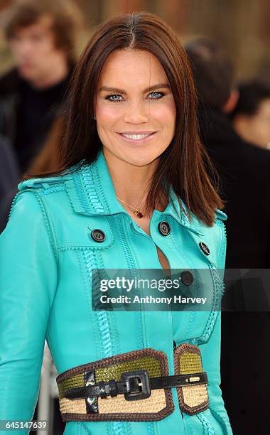 Ebru Salli attends the Burberry Autumn Winter 2012 Womenswear Front Row during London Fashion Week at Kensington Gardens on February 20, 2012 in...