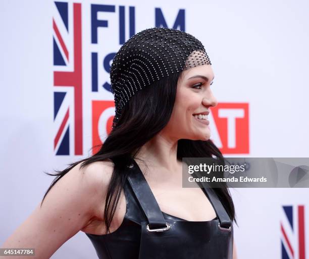 Singer Jessie J arrives at The GREAT Film Reception to honor the British Nominees of The 89th Annual Academy Awards at Fig & Olive on February 24,...