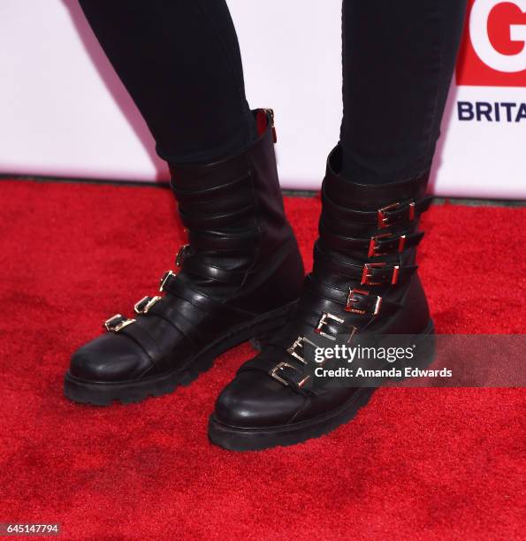 Model and actress Gaia Weiss, shoe detail, arrives at The GREAT Film Reception to honor the British Nominees of The 89th Annual Academy Awards at Fig...