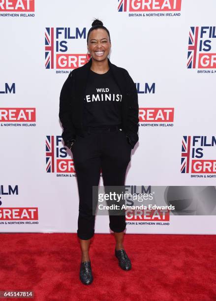 Actress Aisha Tyler arrives at The GREAT Film Reception to honor the British Nominees of The 89th Annual Academy Awards at Fig & Olive on February...