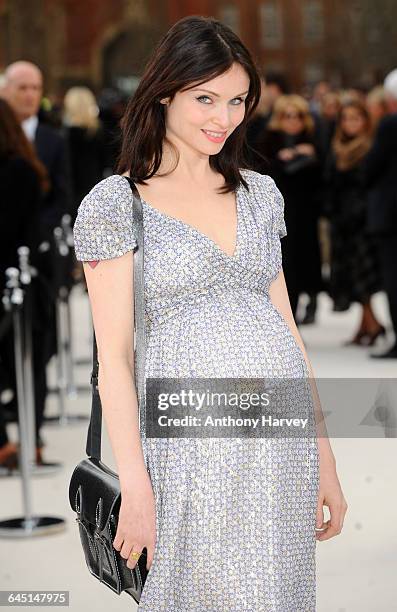Sophie Ellis Bextor attends the Burberry Autumn Winter 2012 Womenswear Front Row during London Fashion Week at Kensington Gardens on February 20,...