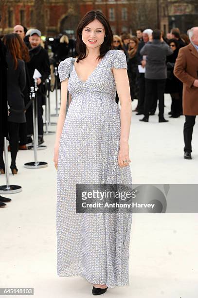 Sophie Ellis Bextor attends the Burberry Autumn Winter 2012 Womenswear Front Row during London Fashion Week at Kensington Gardens on February 20,...