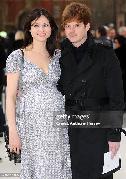 Sophie Ellis Bextor and Richard Jone attends the Burberry Autumn Winter 2012 Womenswear Front Row during London Fashion Week at Kensington Gardens on...