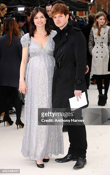 Sophie Ellis Bextor and Richard Jone attends the Burberry Autumn Winter 2012 Womenswear Front Row during London Fashion Week at Kensington Gardens on...
