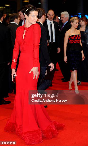 Cobie Smulders attends the Marvel Avengers Assemble European Premiere on April 19, 2012 at the Vue Cinema, Westfield Shepards Bush in London.