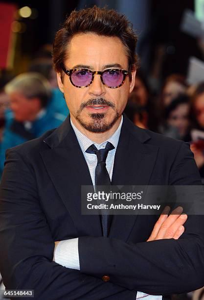 Robert Downey Jr attends the Marvel Avengers Assemble European Premiere on April 19, 2012 at the Vue Cinema, Westfield Shepards Bush in London.