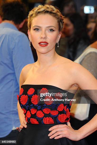 Scarlett Johansson attends the Marvel Avengers Assemble European Premiere on April 19, 2012 at the Vue Cinema, Westfield Shepards Bush in London.