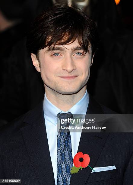 Actor Daniel Radcliffe attends the 'Harry Potter and the Deathly Hallows Part 1' World Premiere at the Odeon Cinema, Leicester Square on November 11,...