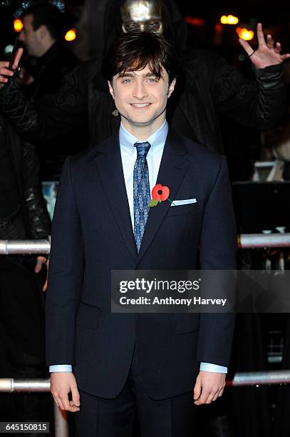 Actor Daniel Radcliffe attends the 'Harry Potter and the Deathly Hallows Part 1' World Premiere at the Odeon Cinema, Leicester Square on November 11,...