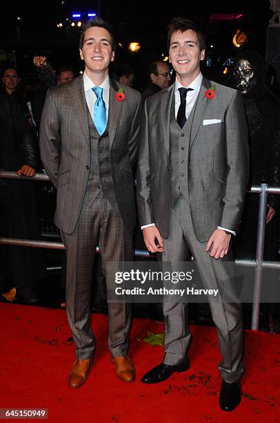 Actors James Phelps and Oliver Phelps attend the 'Harry Potter and the Deathly Hallows Part 1' World Premiere at the Odeon Cinema, Leicester Square...