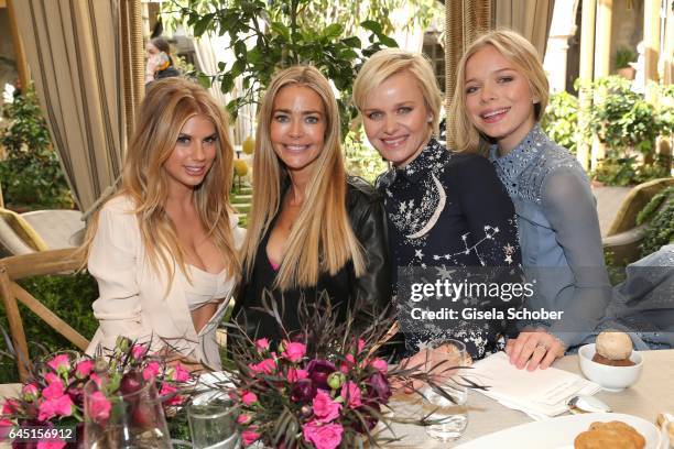 Charlotte McKinney, Denise Richards, Dr. Barbara Sturm and her daughter Charly Sturm during the Net-A-Porter lunch at hotel Chateau Marmont on...