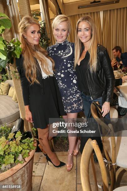 Paris Hilton, Dr. Barbara Sturm and Denise Richards during the Net-A-Porter lunch at hotel Chateau Marmont on February 24, 2017 in Los Angeles,...