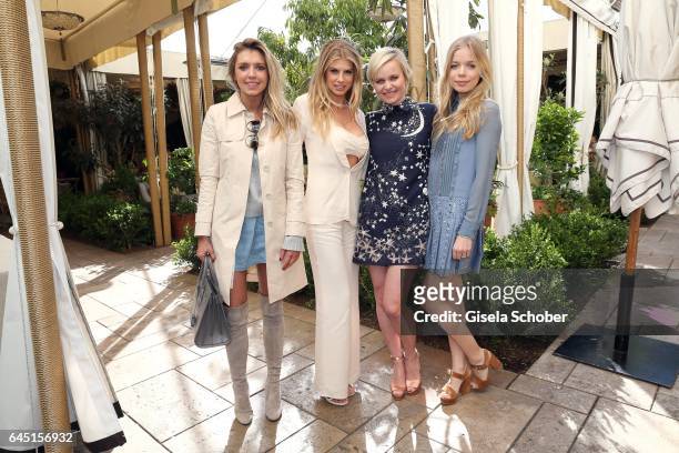 Caitlin Chapman, Charlotte McKinney , Dr. Barbara Sturm and her daughter Charly Sturm during the Net-A-Porter lunch at hotel Chateau Marmont on...