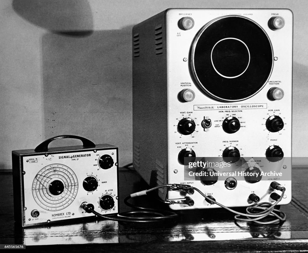 Oscilloscope and signal (frequency) generator.