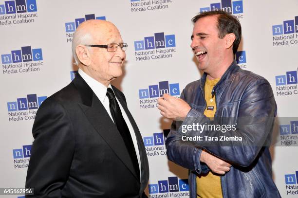 Norman Lear and Roberto Orci attend the National Hispanic Media Coalition's 20th Annual Impact Awards Gala at Regent Beverly Wilshire Hotel on...