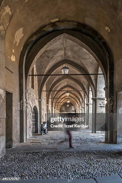 arches under the citadel,citta vecchiai  bergamo - bergamo stock pictures, royalty-free photos & images