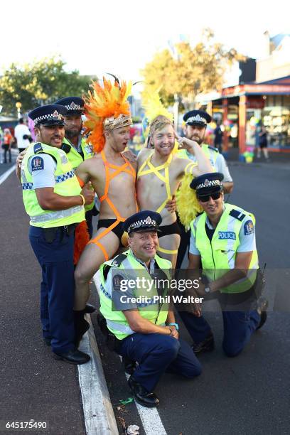 The Pride Parade makes its way down Ponsonby Road on February 25, 2017 in Auckland, New Zealand. The Auckland Pride Parade is part of the annual...