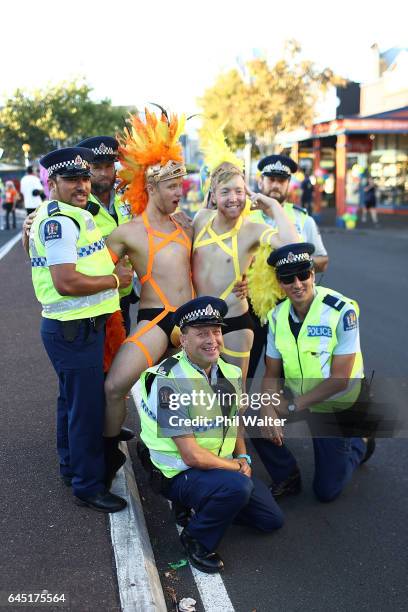 The Pride Parade makes its way down Ponsonby Road on February 25, 2017 in Auckland, New Zealand. The Auckland Pride Parade is part of the annual...