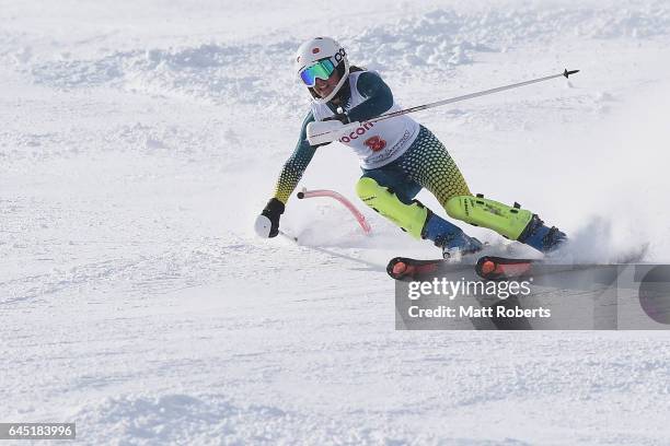 Zanna Farrell of Australia competes in women's slalom alpine skiing on the day eight of the 2017 Sapporo Asian Winter Games at Sapporo Teine on...