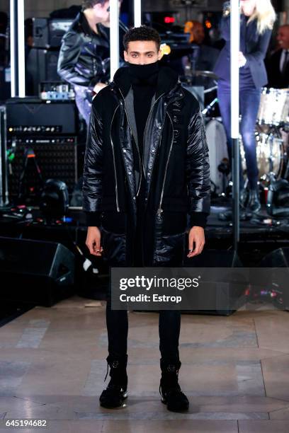 Model walks the runway at the Philipp Plein show during the New York Fashion Week February 2017 collections on February 13, 2017 in New York City.