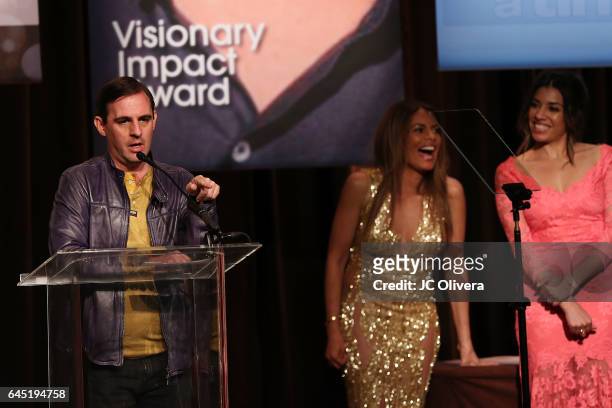 Writer Roberto Orci speaks onstage during the 20th Annual National Hispanic Media Coalition Impact Awards Gala at Regent Beverly Wilshire Hotel on...