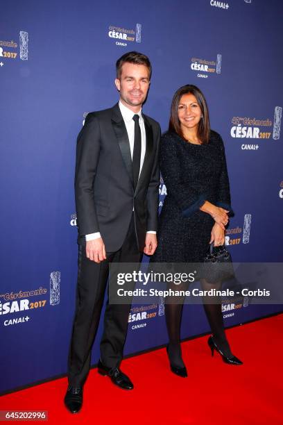 Bruno Julliard and Anne Hidalgo arrive at the Cesar Film Awards 2017 ceremony at Salle Pleyel on February 24, 2017 in Paris, France.